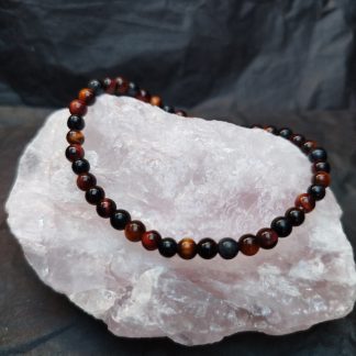 Bracelet 3 Oeils Tigre, faucon et Taureau 4mm