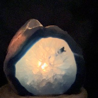 Bougeoir en Agate teinte bleu 10cmx5cm
