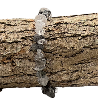 Bracelet Chips de pierres Quartz avec Tourmaline Noire Extra