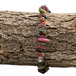 Bracelet Chips de pierres Tourmalines Multicolores Extra