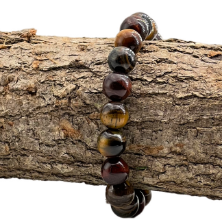 Bracelet Oeil de Tigre, Oeil de Taureau, et Oeil de Faucon 10mm Qualité Extra